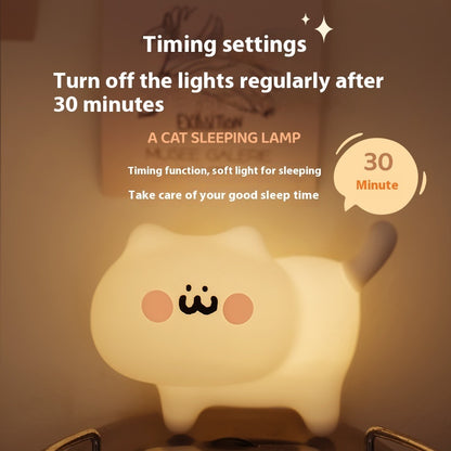 Hot New Items at Buy Center: A Cat Nightlight Bedroom Decoration Bedside Sleeping Light 0.5W Voice Multicolored Type