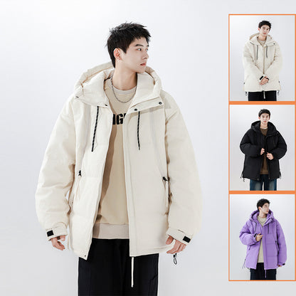 Hooded 90 White Duck Down Jacket Fashion Brand Casual Loose Couple Style