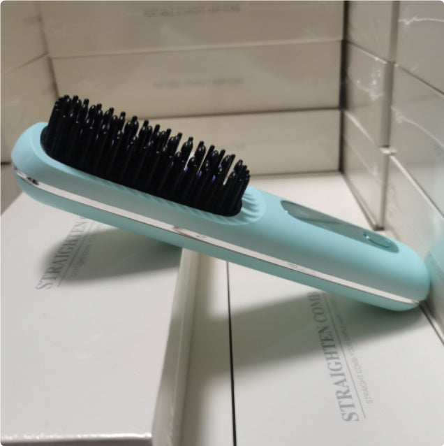 Peigne à cheveux lisse 2 en 1, lisseur sans fil, brosse à cheveux, chauffage rapide, boucleur chaud portable, chargement USB