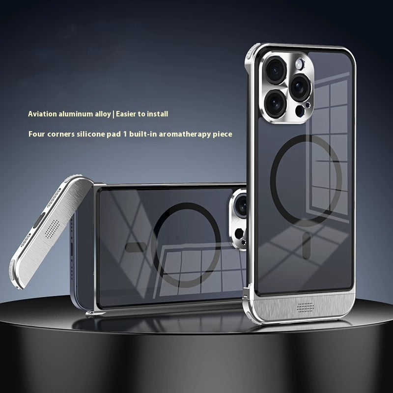 Newly Released at Buy Center: Simple And Breathable Metal Frame Phone Case Silver