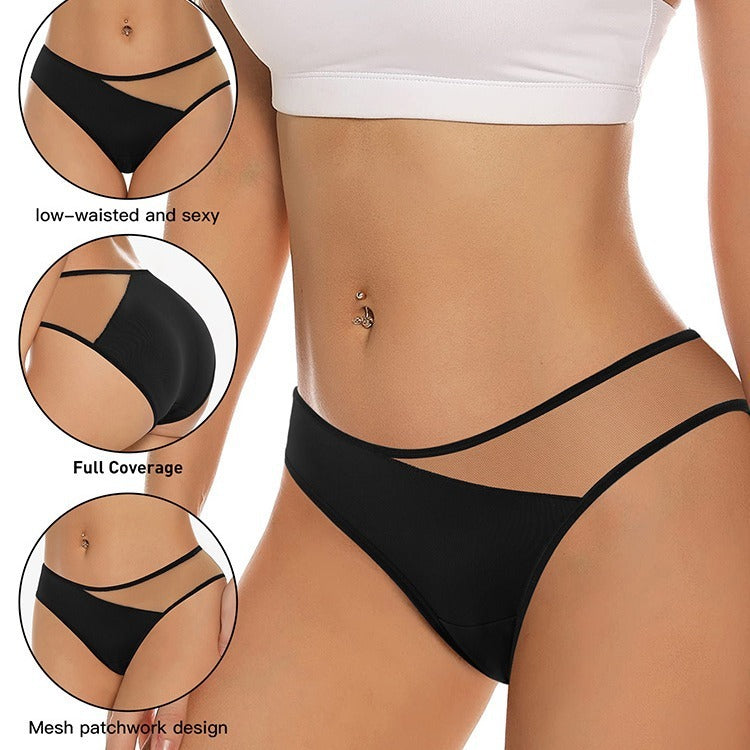 Newly Released at Buy Center: Cutting Mesh Panties Sexy Transparent Seamless Women's Briefs Buttocks Lifting Panties