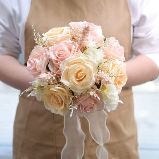 Accesorios de fotografía de ramo de mano de serie de simulación al aire libre, suministros para bodas de novia