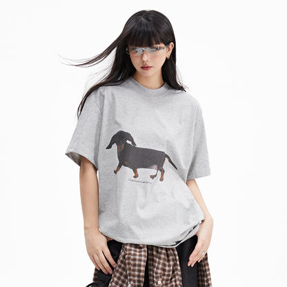 Newly Released at Buy Center: Sausage Dog Printed Short Sleeve Men And Women