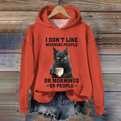 Hot New Items at Buy Center: Mysterious Cat Art Print Stitching Hoodie Sweater LIANMAO29