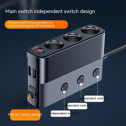 Newly Released at Buy Center: One-to-three Vehicle Cigarette Lighter Multi-function USB30 And PD Interface