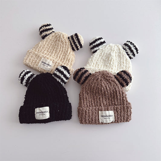 Ear Style Children's Stripes Knitted Hat Warm | Women's Clothing4 | Buy Center