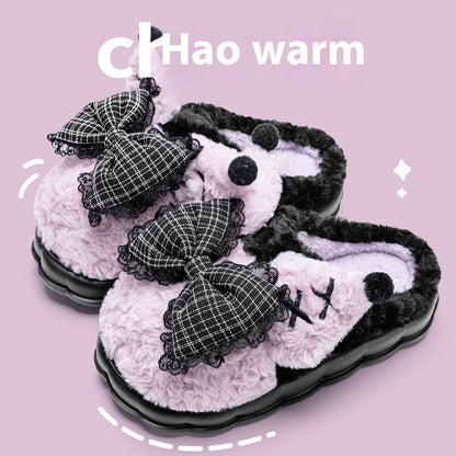 Indoor Warm Girl Plush Slippers For Home Use, Worn Outdoors In Autumn And Winter Buy Center