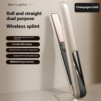 Hot New Items at Buy Center: Wireless USB Charging Hair Straighteners Volume Straight Two-in-one Champagne Gold