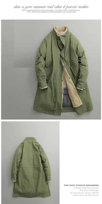 Fake Two-piece Liner Stand Collar Mid-length Down Jacket Men's Coat