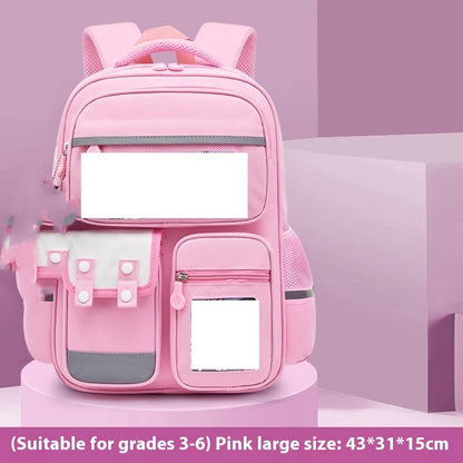 Hot New Items at Buy Center: Backpack Lightweight And Large Capacity Schoolbag Pink Large Size Single Schoolbag