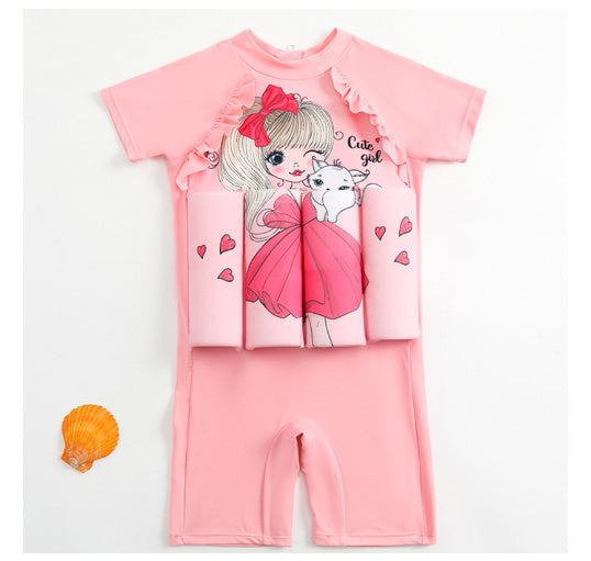 Fresh Arrivals at Buy Center: Buoyancy Swimsuit Sun Protection One-piece Swimming Pool Early Education Floating Clothes Meow Princess