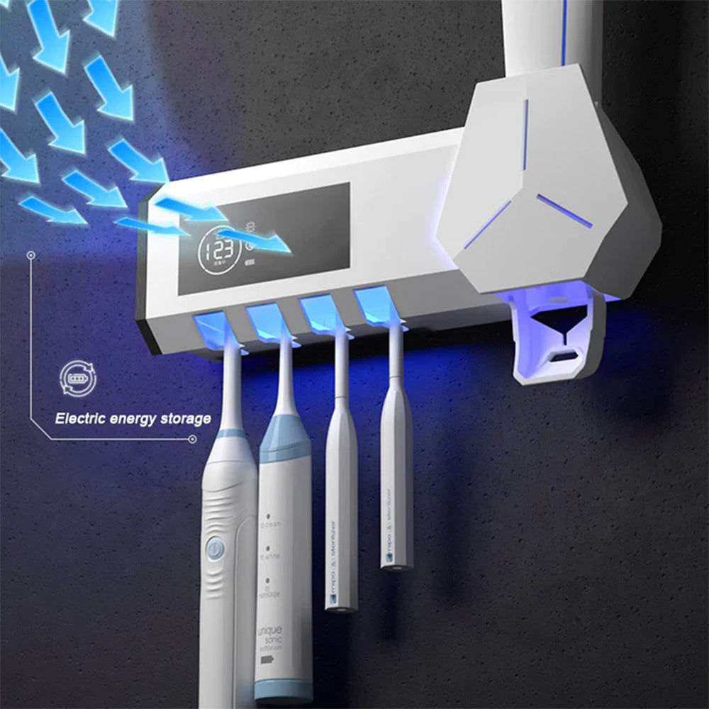 Hot New Items at Buy Center: Toothbrush Sterilizer Adopts A Dual Mode Wall Mounted UVC Ultraviolet Active Circulating Sterilization System White