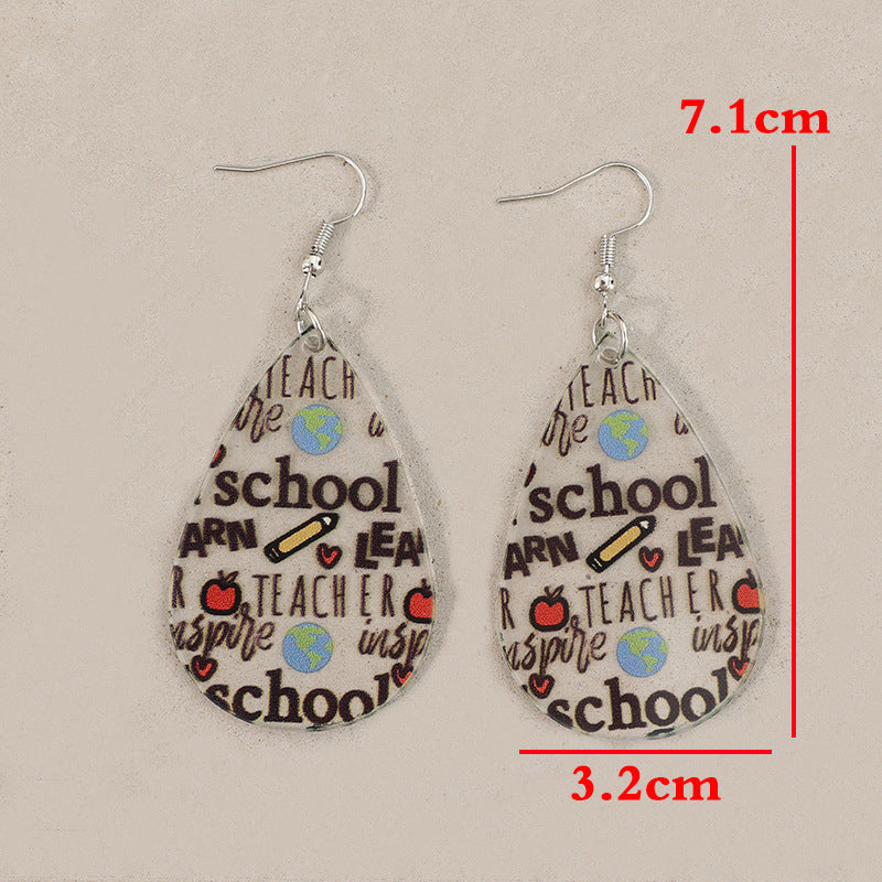 Buy Center Exclusive Offer-Simple Graduation Season Drop-shaped Printed Earrings