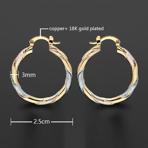 Buy Center Trend-18K Gold Earrings Original Design Women's Ear Ring Small Jewelry