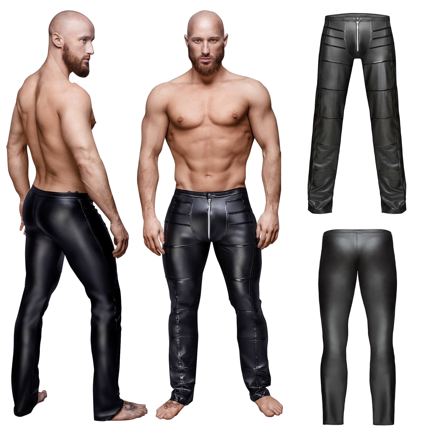 European And American Men's Sexy Leather Pants Performance Wear