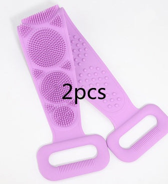 Hot New Items at Buy Center: Bath Towel Silicone Rubbing Back Towel Purple 70cm2pcs