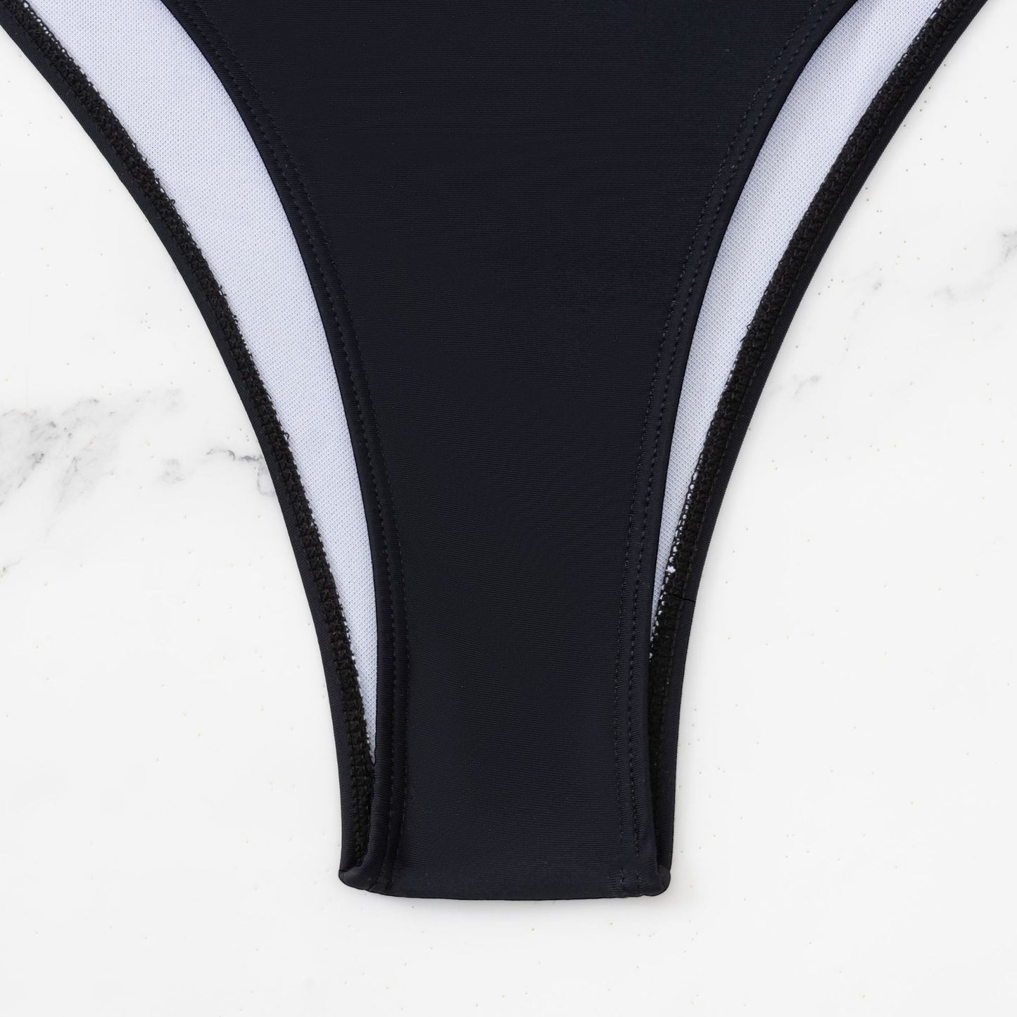 Newly Released at Buy Center: Black And White Stitching Contrast Color Hollow Swimsuit