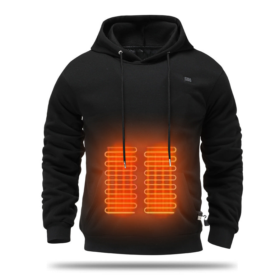 Sweat à capuche chauffant USB brossé pour homme