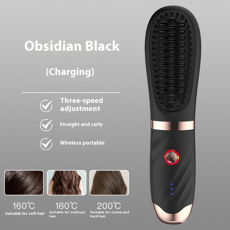 Trending Now at Buy Center: Mini Charging Straight Comb Negative Ion Hair Care Soft Massage Comb ML02 Rechargeable Black English Version