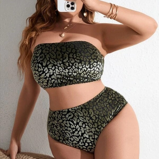 Just Arrived at Buy Center: Plus Size Women's High Waist Split Bikini Swimsuit