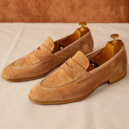 Trending Now at Buy Center: Slip-on Brown Suede Leather Shoes