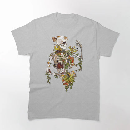 Just Arrived at Buy Center: Skull And Plant Pattern Printed Personalized Women's Casual All-match T-shirt