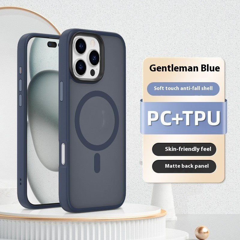 Newly Released at Buy Center: Skin-sensitive Magnetic Phone Case Protective Sleeve Gentleman Blue Magnetic iPhone 12promax