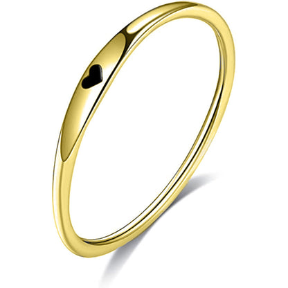 Buy Center Exclusive Offer-Simple Titanium Steel Love Female Ring Gold