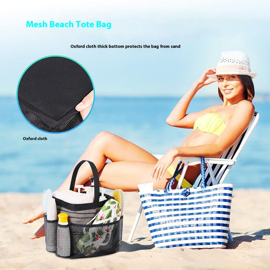 New at Buy Center: Beach Mesh Toiletry Bag Buggy Bag Handbag 8 Mesh Pockets