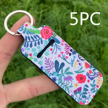 Buy Center Excellence-Printed Leopard Print SUNFLOWER Snake Pattern Women's Lipstick Pack Sets Of Key Chain Creative Perfume Bag Colorful Flowers 5PCS