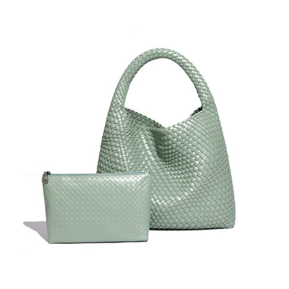 Fresh on the Scene at Buy Center: Large Capacity Combination Bags Trend Underarm Shoulder Handmade Soft Texture B1683 Avocado Green