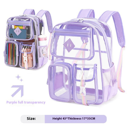 Transparent Bag Waterproof Primary School Student Schoolbag For Junior High School Grade