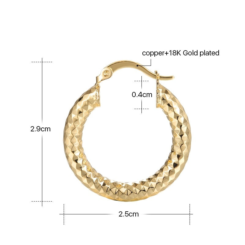 Buy Center Trend-18K Gold Earrings Original Design Women's Ear Ring Small Jewelry