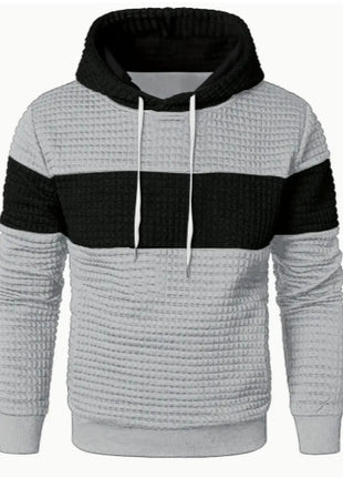 Pull à capuche à manches longues et cordon de serrage pour homme