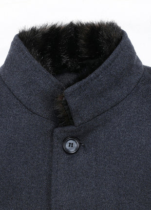 Nueva chaqueta cortavientos gruesa con cuello de piel y forro de plumón para invierno