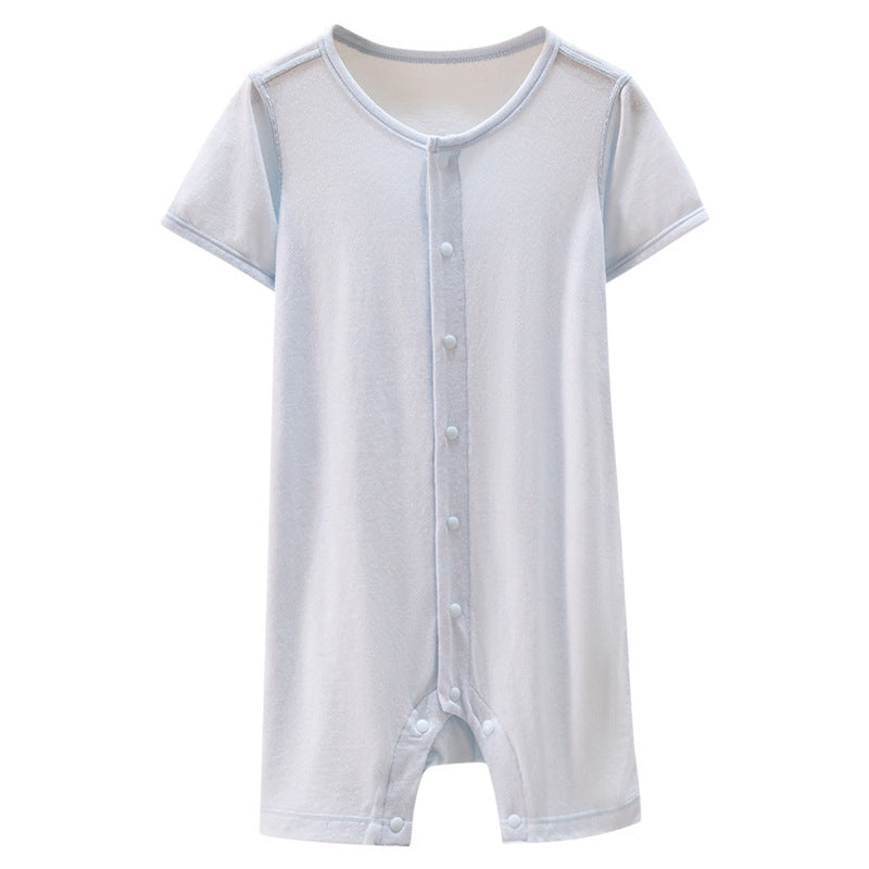 Hot New Items at Buy Center: Bamboo Fiber Clothes For Babies Thin Baby Short Sleeve Jumpsuit