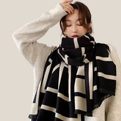 Artificial Cashmere Scarf Brushed Thickening Thermal Shawl Buy Center