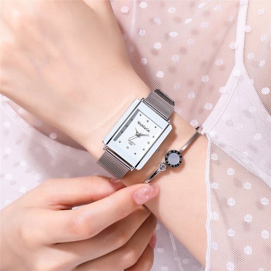 Fashion Simple Style Rectangular Dial Couple Watches