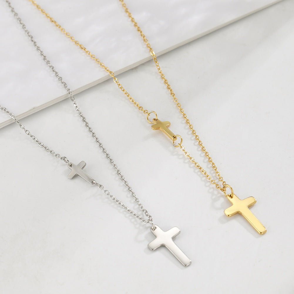 New Women's Stainless Steel Cross Necklace