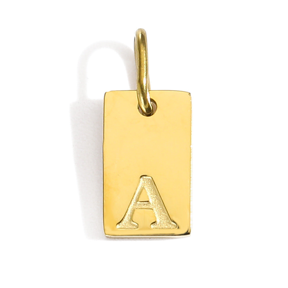 Buy Center Excellence-26 English Letters Pendant Parts Stainless Steel Gold-plated Pendant Gold A