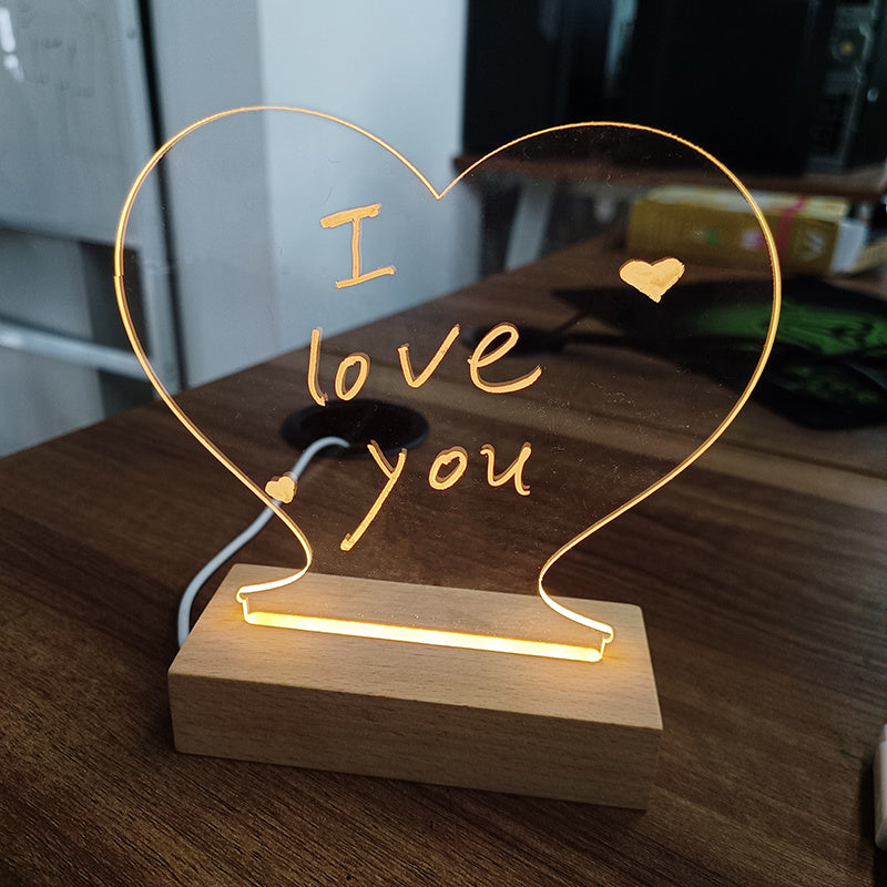 Trending Now at Buy Center: Creative Note Board Creative Led Night Light USB Message Board Holiday Light With Pen Gift For Children Girlfriend Decoration Night Lamp Heart shape