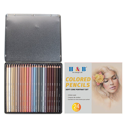 Buy Center Top Rated-24-color Painting Skin Color Pen Hand-painted Portrait Color Pencil Oily Art Supplies HB HBCBTB0 24Color pen