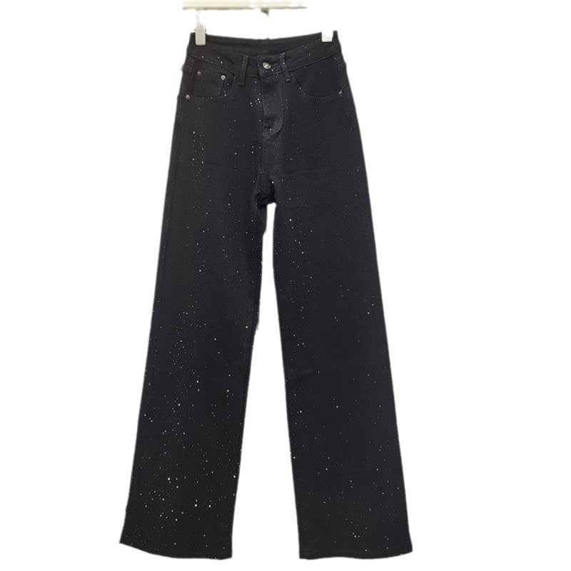 Autumn New Slimming And Straight Casual Rhinestone Jeans Buy Center