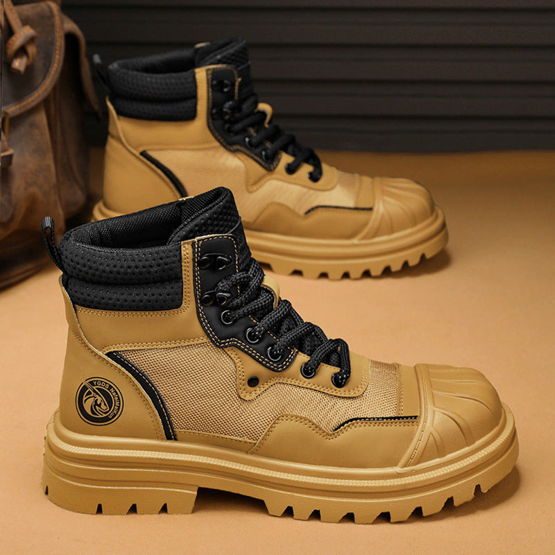 Just Arrived at Buy Center: Men's High-top Shell Toe Rhubarb Martin Boots L515 Yellow