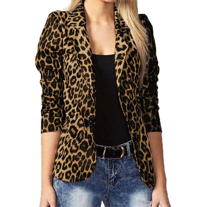 Leopard Print Temperament Commute Thin Small Suit Buy Center