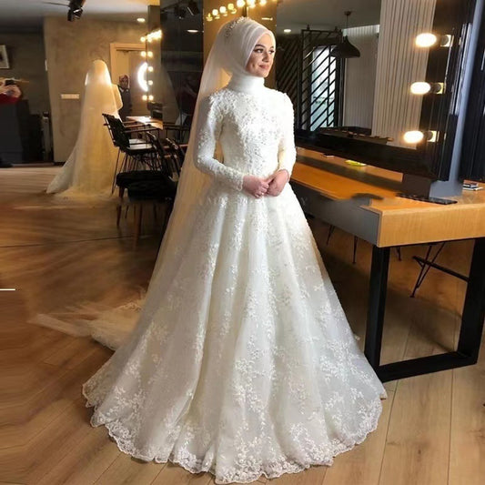 Long Sleeve White Dignified Wedding Dress | Women's Clothing4 | Buy Center