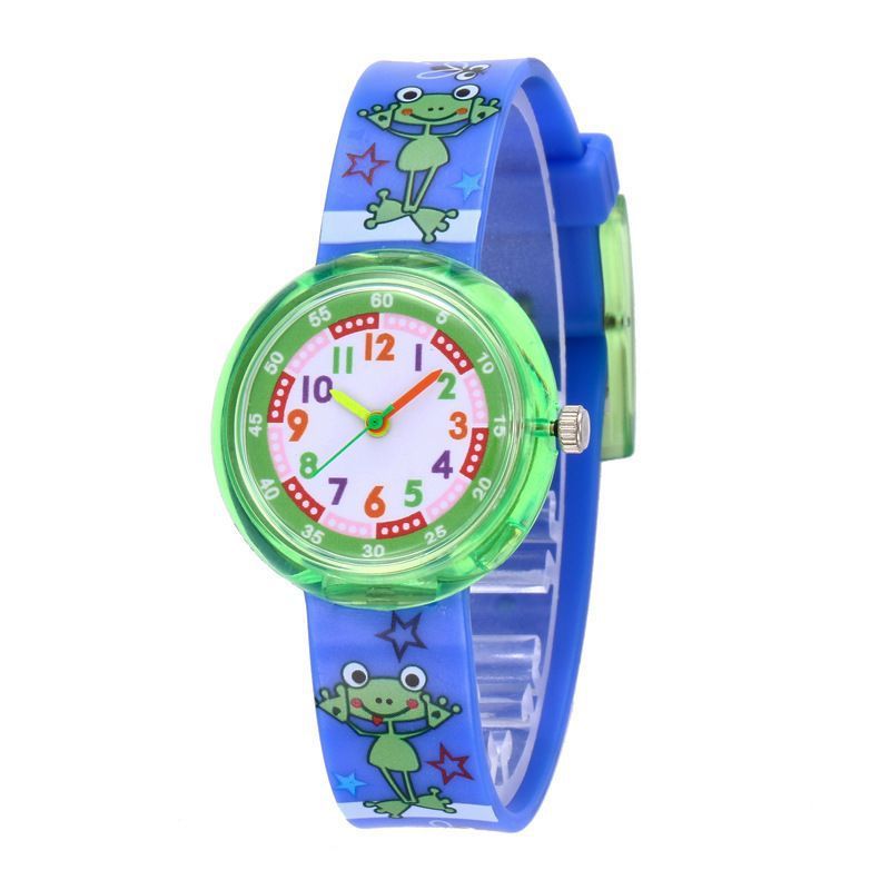 Reloj de silicona transparente con dibujos animados para niños