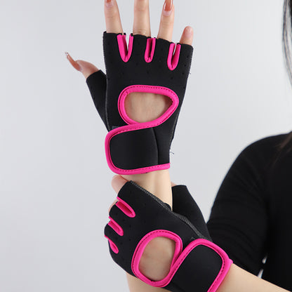 Just Arrived at Buy Center: Sports Cycling Half-finger Fitness Gloves Rose Red