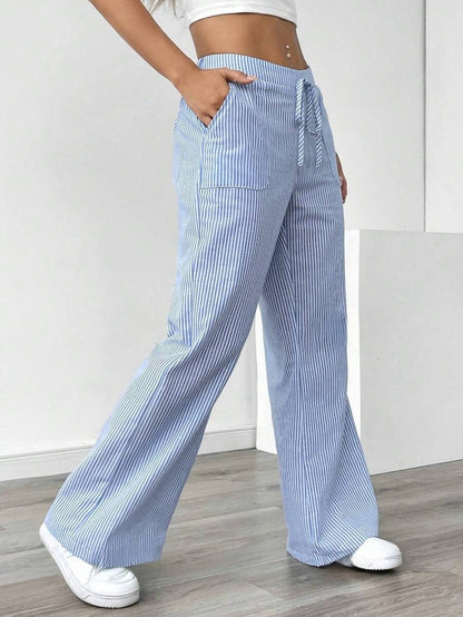 New Striped Trousers Casual Versatile Loose Wide Leg Buy Center