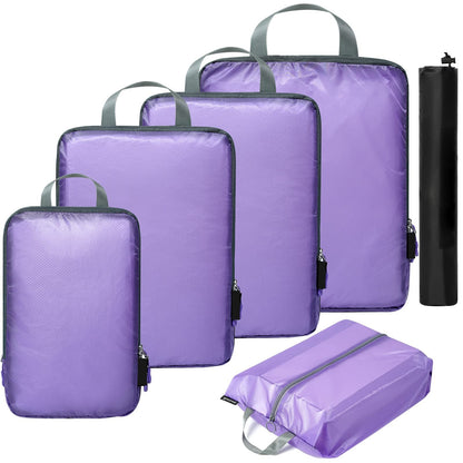 Just Arrived at Buy Center: Waterproof Travel Buggy Bag Four-piece Five-piece Set Violet 5pcs